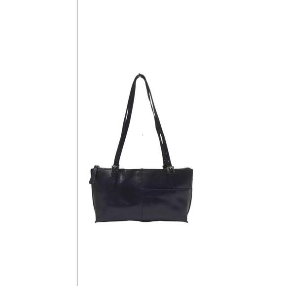 Hobo The Original Black Leather Double Handles Zip Tote Shoulder Bag - Picture 3 of 14